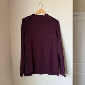 Stitches + Stripes Burgundy Ribbed Raglan Sweater Size L